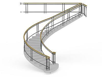 简约灰色楼梯模型3d模型