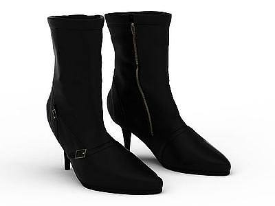 黑色女靴模型3d模型
