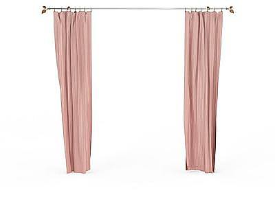 3d粉色条纹窗帘免费模型