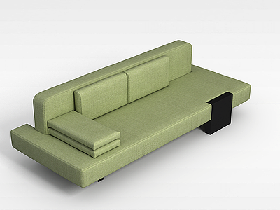3d绿色布艺沙发模型