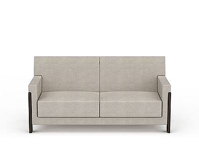 灰色双人沙发模型3d模型