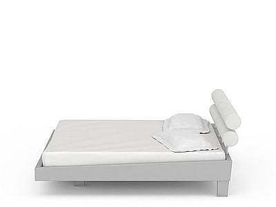 3d白色现代床免费模型