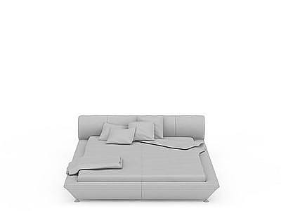 3d灰色日式软床免费模型