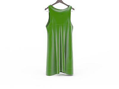 3d绿色吊带礼服免费模型