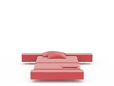 3d粉色折叠床免费模型