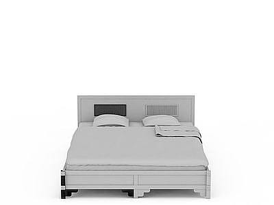3d简约版双人床免费模型