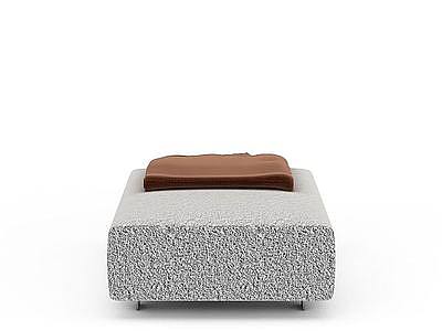 3d灰色沙发凳免费模型