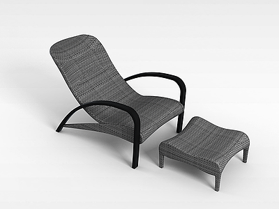 3d现代布艺沙发凳模型