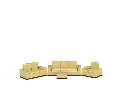 现代黄色沙发模型3d模型