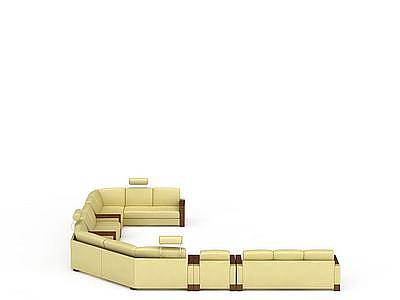 U型沙发组合模型3d模型
