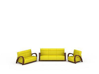 3d创意黄色沙发免费模型