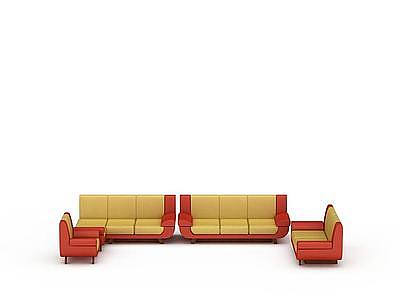 3d清新布艺沙发免费模型
