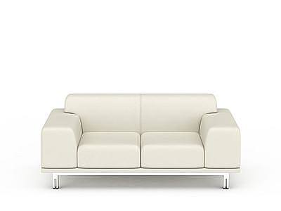 白色双人沙发模型3d模型