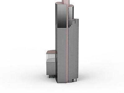 灰色现代楼房模型3d模型