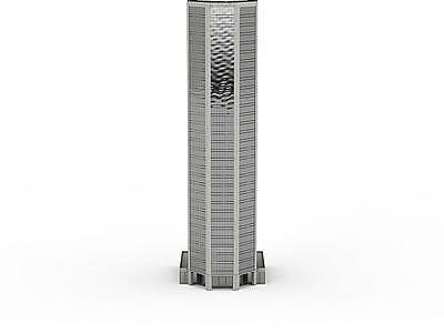 多边形办公楼模型3d模型