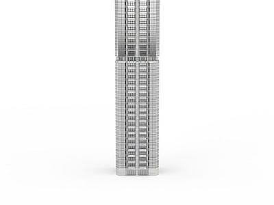 银灰色大厦模型3d模型
