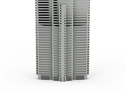白色高层大厦模型3d模型