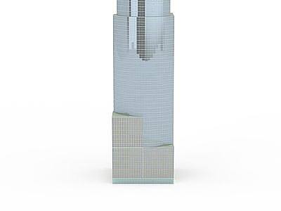 蓝色大楼模型3d模型
