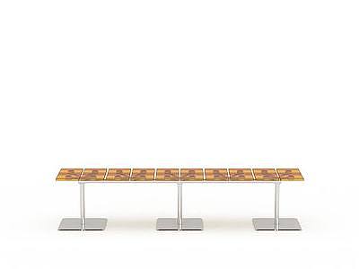 3d橘色透明长椅免费模型