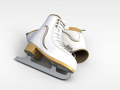 3d白色冰鞋模型