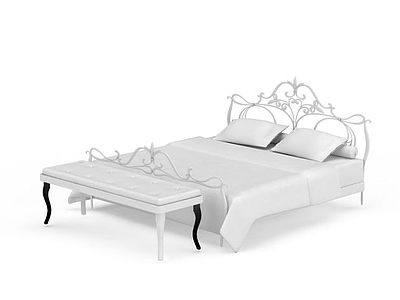 3d简约双人床免费模型