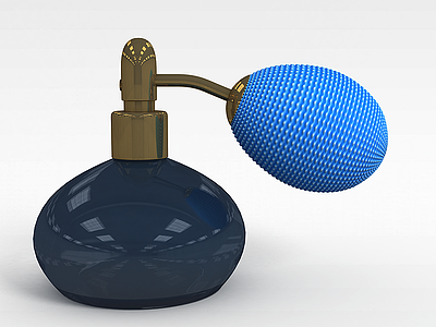 蓝色气囊瓶香水模型3d模型