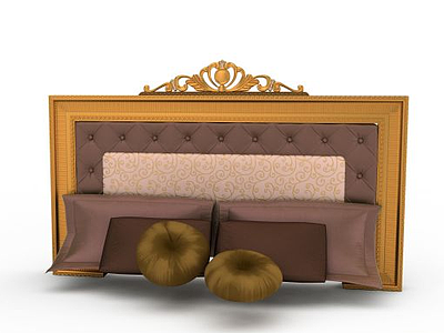 3d欧式床头枕头组合免费模型