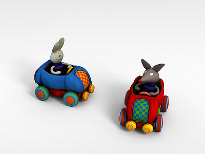 3d兔子碰碰车模型
