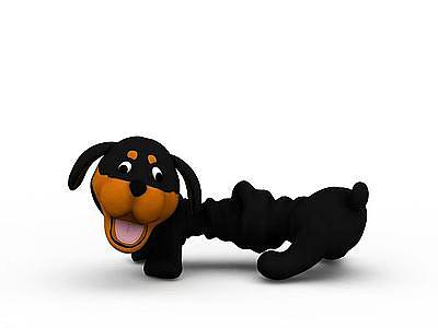 黑色小狗玩具模型3d模型