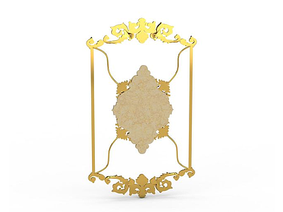 3d金色雕花镜子免费模型