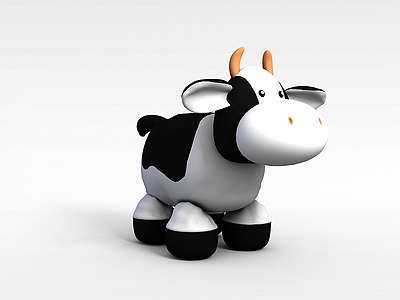 3d花奶牛玩偶模型