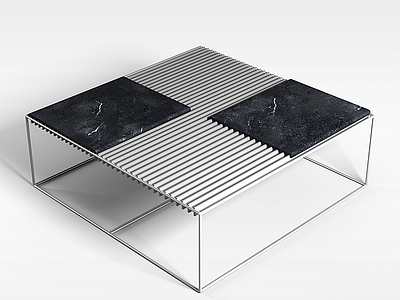 3d方形简约桌子模型