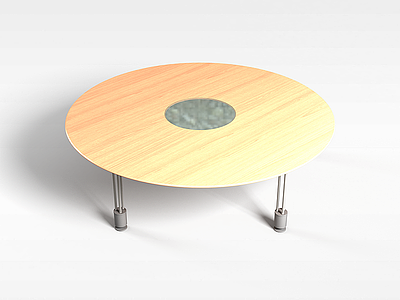 3d圆形木质桌子模型