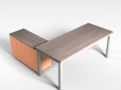 3d木质办公桌模型