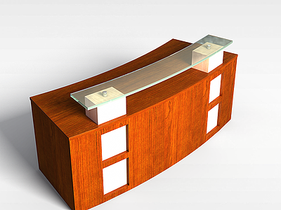 前台接待桌模型3d模型
