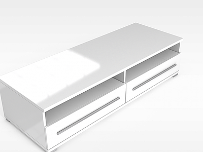 白色电视柜模型3d模型