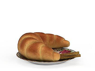 面包瓷盘子模型3d模型