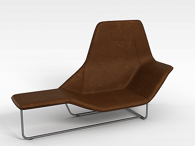 3d棕色沙发躺椅模型