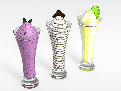 3d圣代杯冰淇淋模型
