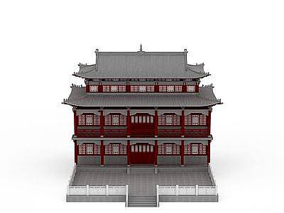 3d中式复古大殿模型