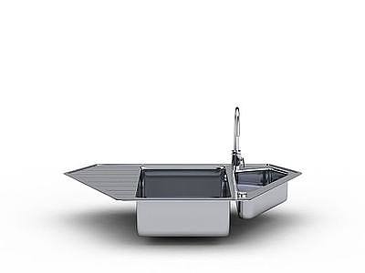 3d不锈钢洗菜池免费模型