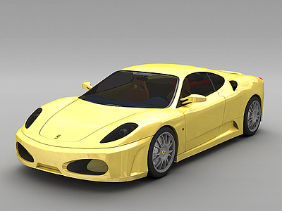 3d黄色跑车模型