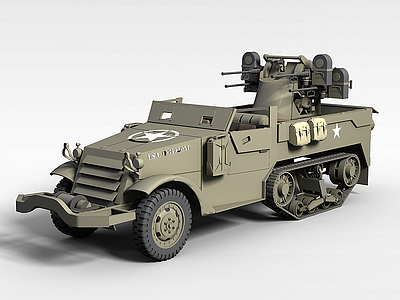 军用卡车模型3d模型