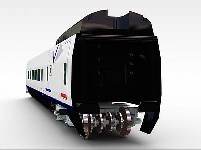 3d火车载客车厢模型