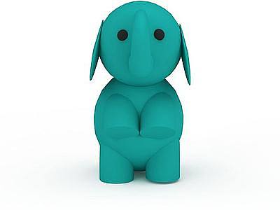 3d蓝色大象玩具免费模型