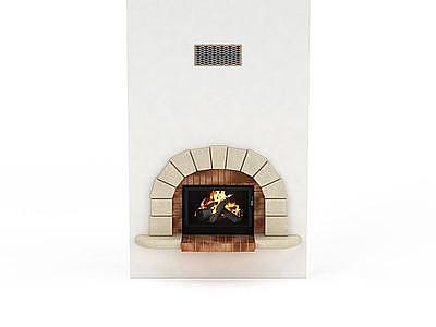 室内真火壁炉模型3d模型