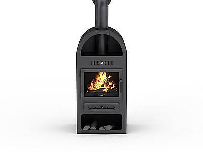 黑色真火壁炉模型3d模型