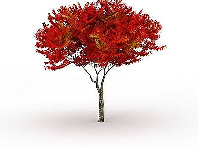 3d红色树免费模型