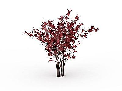 3d红色灌木模型