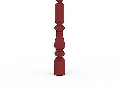 红色多节柱子模型
